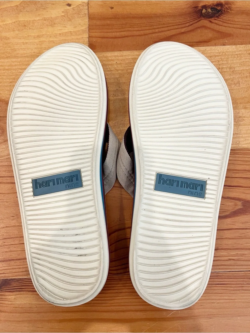 Hari Mari Dunes Flip Flops Mens 9 Tan Nylon Synthetic Thong Boat Cruise Sandal
